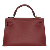 Hermès Kelly II Sellier Mini Rouge H Madame Leather Gold Hardware
