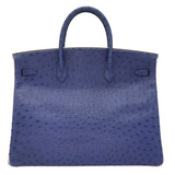 Hermès 40cm Birkin Bleu Roi/Parchemin Ostrich Palladium Hardware (Vintage 1996)