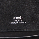 Hermès Kelly Pochette Doblis Black Suede Leather Palladium Hardware