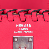 Hermès 25cm Birkin Picnic Framboise Swift Leather/Osier Wicker Palladium Hardware