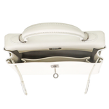 Hermès 25cm Kelly Retourne White Swift Leather Palladium Hardware