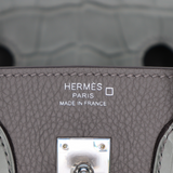 Hermès 25cm Birkin Touch Gris Meyer Togo/Matte Alligator Palladium Hardware