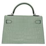 Hermès Kelly II Sellier Mini HSS Vert D'eau Matte Alligator Palladium Hardware