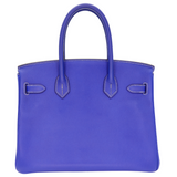 Hermès 30cm Birkin Candy Bleu Electrique Epsom Leather Palladium Hardware