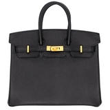 Hermès 25cm Birkin HSS Black/ Rouge Chèvre Leather Brushed Gold Hardware
