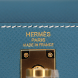 Hermès 25cm Kelly Sellier Bleu Jean Epsom Leather Gold Hardware