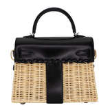 Hermès Kelly Mini Picnic Black Box Calf Leather Palladium Hardware
