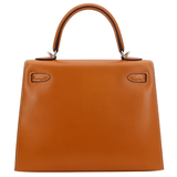 Hermès 25cm Kelly Sellier Naturel Sable Butler Leather Palladium Hardware