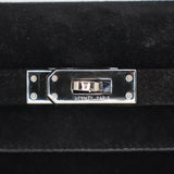Hermès Kelly Pochette Doblis Black Suede Leather Palladium Hardware