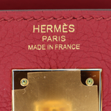 Hermès 28cm Kelly Retourne Rouge Grenat Togo Leather Gold Hardware