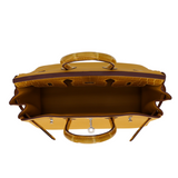 Hermès 25cm Birkin Touch Jaune Ambre Togo Leather/Niloticus Crocodile Palladium Hardware