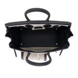 Hermès 25cm Birkin Cargo Ecru/Black Canvas/Swift Leather Palladium Hardware