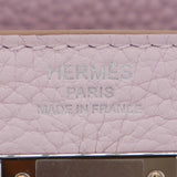 Hermès 28cm Kelly Retourne Mauve Pale Clemence Leather Palladium Hardware