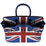 Herm�s 30cm Birkin Customized Union Jack Swarovski Crystal Palladium Hardware