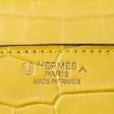 Herm�s 30cm Birkin HSS Mimosa/Bleu Paon Matte Porosus Crocodile Brushed Gold Hardware