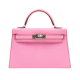 Hermès Mini Kelly II Bubblegum Epsom Palladium Hardware