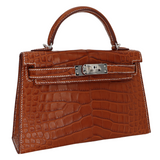 Hermès Kelly II Sellier Mini Barenia Matte Alligator Palladium Hardware