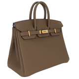 Hermès 25cm Birkin Verso Toundra/Blanc Togo Leather Gold Hardware