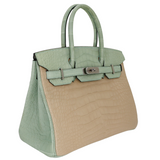 Hermès 30cm Birkin Trench/Vert D’Eau Matte Alligator Palladium Hardware