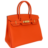 Hermès 30cm Birkin Orange Poppy Epsom Leather Gold Hardware