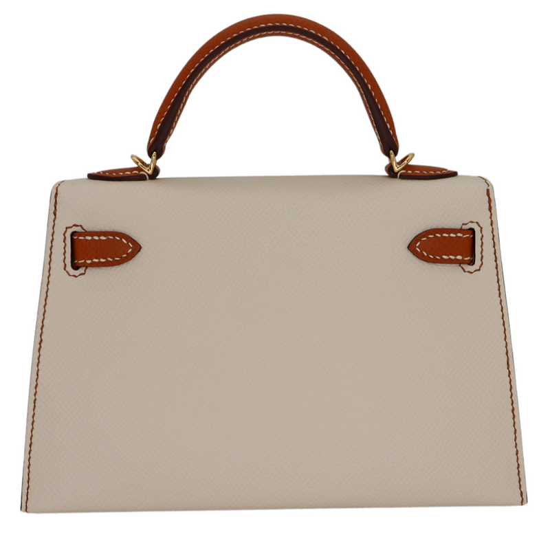 Hermès Kelly II Sellier Mini HSS Craie/Gold Epsom Leather Permabrass Hardware