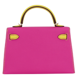 Hermès Kelly II Sellier Mini HSS Rose Magnolia/Lime Epsom Leather Permabrass Hardware