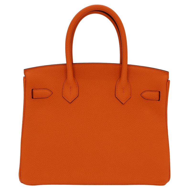 Hermès 30cm Birkin Orange Clemence Leather Gold Hardware