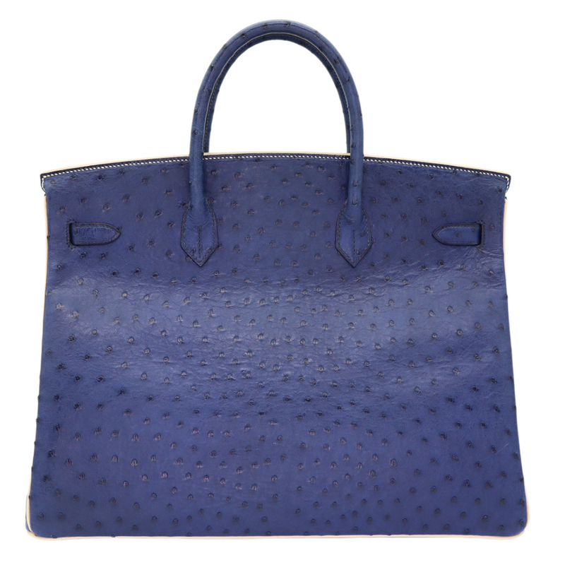 Hermès 40cm Birkin HSS Bleu Roi/Parchemin Ostrich Palladium Hardware