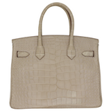 Hermès 30cm Birkin Beton Matte Alligator Gold Hardware