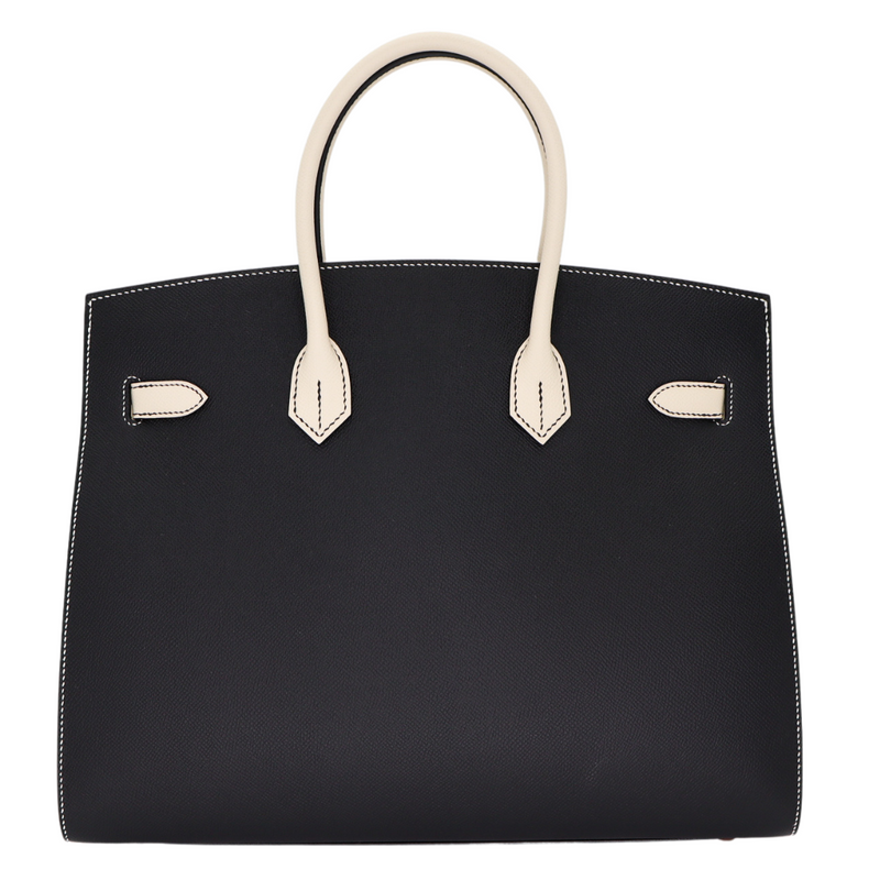 Hermès 35cm Birkin HSS Sellier Black/Craie Epsom Leather Rose Gold Hardware