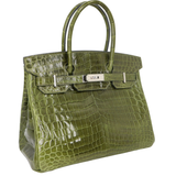 Hermès 30cm Birkin Canopee Shiny Niloticus Crocodile Palladium Hardware