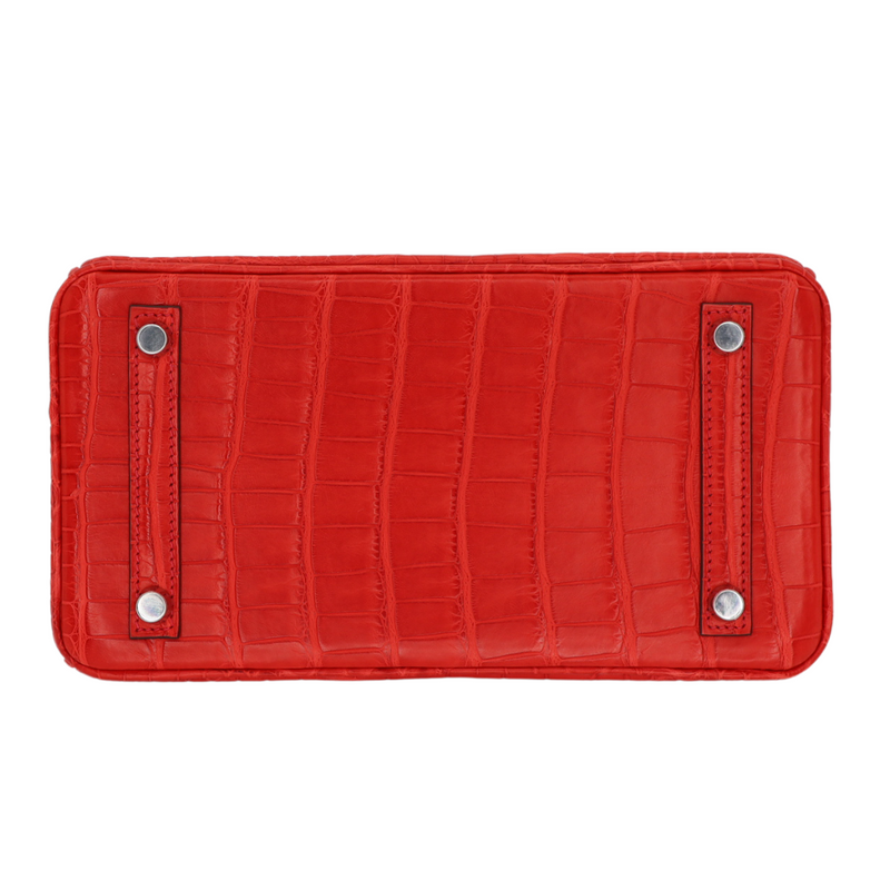 Hermès 25cm Birkin Geranium Matte Alligator Palladium Hardware