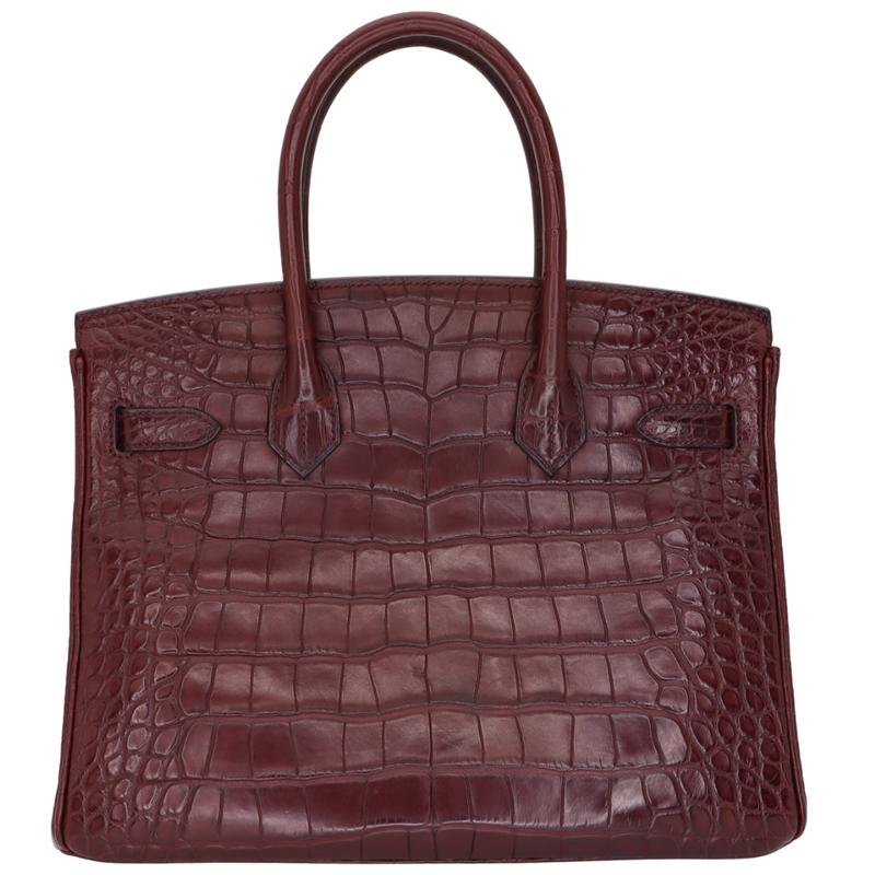Hermès 30cm Birkin Bordeaux Matte Alligator Palladium Hardware