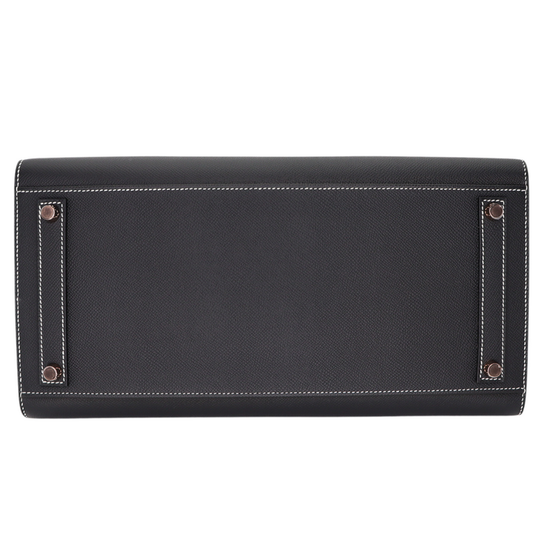 Hermès 35cm Birkin HSS Sellier Black/Craie Epsom Leather Rose Gold Hardware