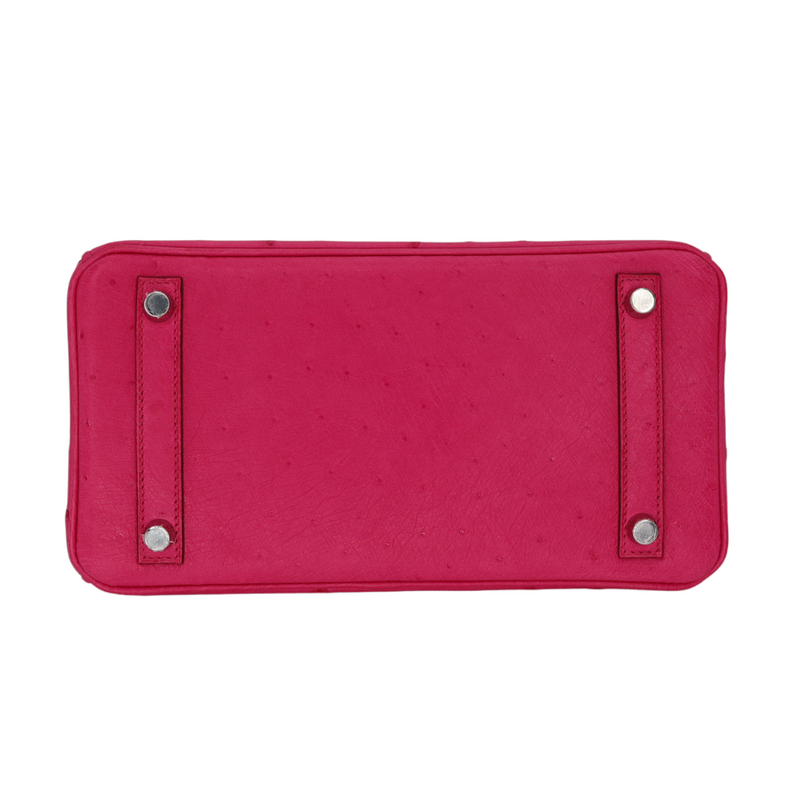 Hermès 25cm Birkin Touch Rouge Vif/Rose Tyrien Ostrich Palladium Hardware