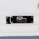 Hermès 30cm Birkin Denim/White Clemence Leather Palladium Hardware