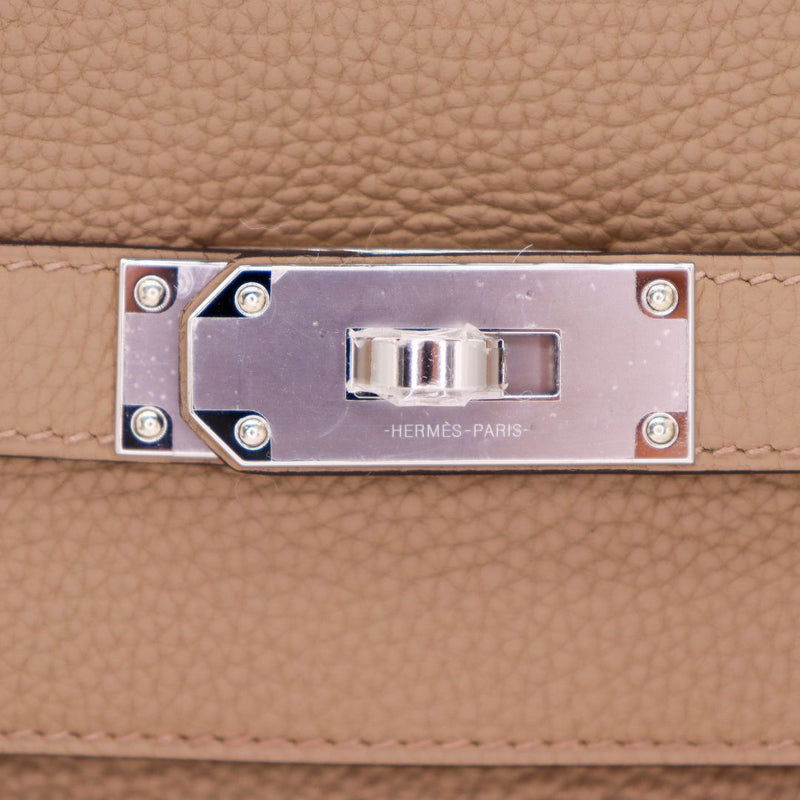 Hermès 42cm Kelly Maxi Beige Marfa Togo Leather Palladium Hardware