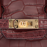Hermès 25cm Birkin Bordeaux Matte Alligator Gold Hardware
