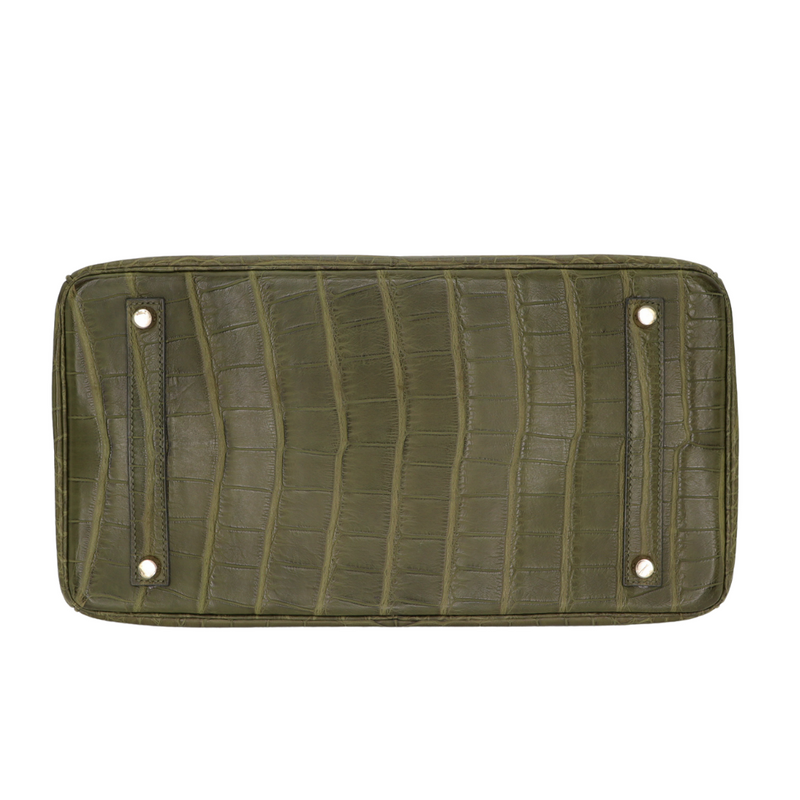 Hermès 35cm Birkin Olive Matte Alligator Gold Hardware