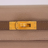 Hermès 25cm Kelly Sellier HSS Etoupe/ Gris Tourterelle Chevrè Leather Brushed Gold Hardware