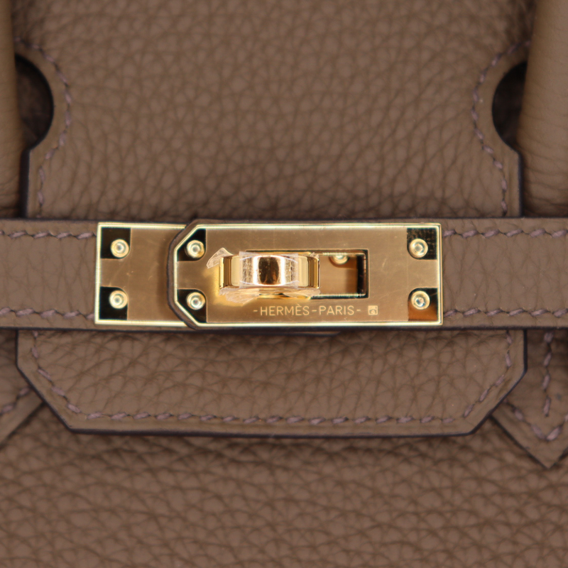 Hermès 25cm Birkin Verso Toundra/Blanc Togo Leather Gold Hardware