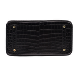 Hermès 30cm Birkin Black Matte Niloticus Crocodile Gold Hardware