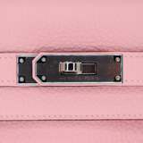 Hermès 28cm Kelly Retourne Rose Sakura Clemence Leather Palladium Hardware