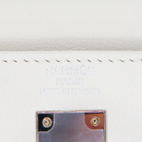 Hermès 25cm Kelly Retourne White Swift Leather Palladium Hardware