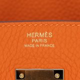 Hermès 30cm Birkin Orange Clemence Leather Gold Hardware