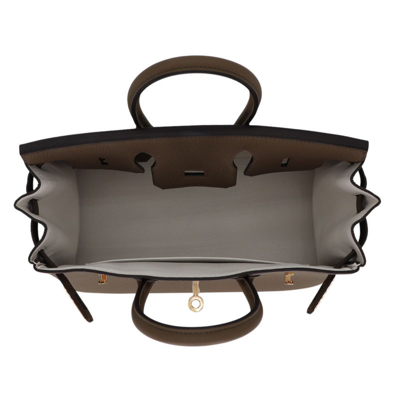 Hermès 25cm Birkin Verso Toundra/Blanc Togo Leather Gold Hardware