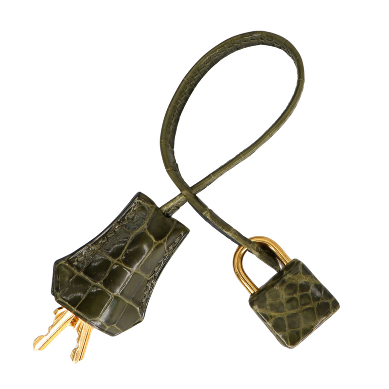 Hermès 30cm Birkin Vert Olive Shiny Niloticus Crocodile Gold Hardware