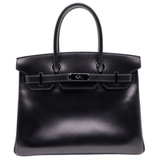 Hermès 30cm Birkin So Black Box Calf Leather Ruthenium Hardware