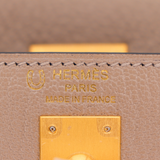 Hermès 25cm Kelly Sellier HSS Gris Tourterelle Chèvre Leather Brushed Gold Hardware