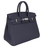 Hermès 25cm Birkin Bleu Nuit Togo Leather Palladium Hardware